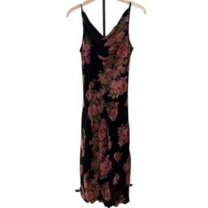 Glamour Angel Black & Pink Floral Maxi Dress